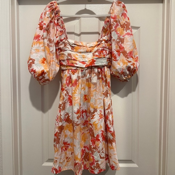 Abercrombie & Fitch Floral Mini Dress - Pink and Orange - Picture 5 of 9